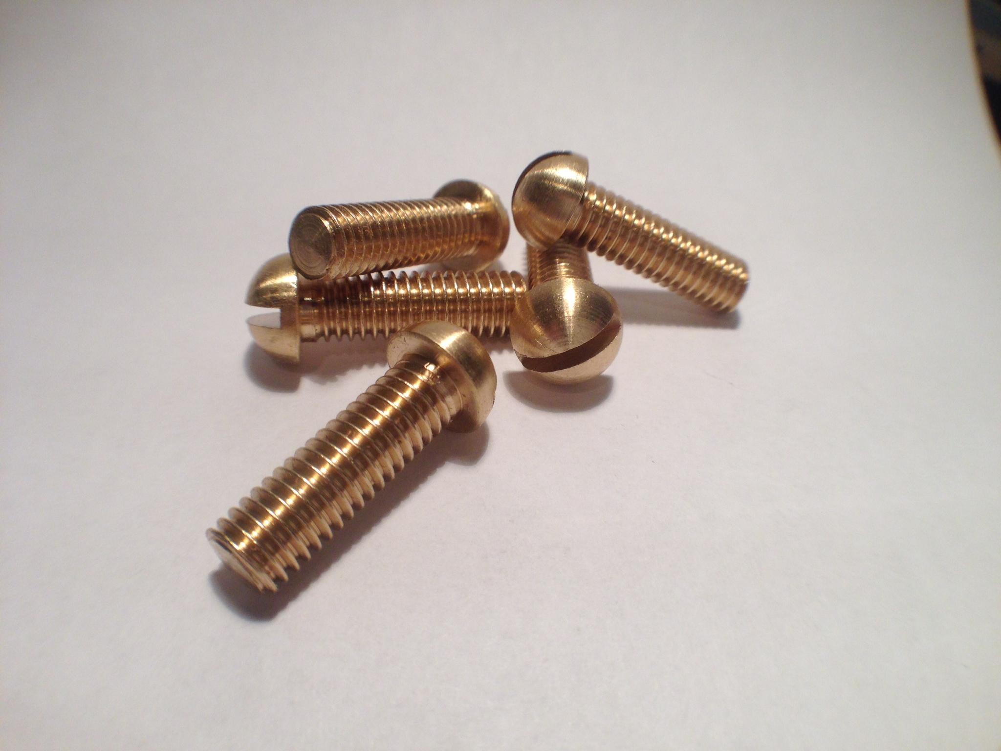 2BA x 1" R/H long brass screws pk of 20 